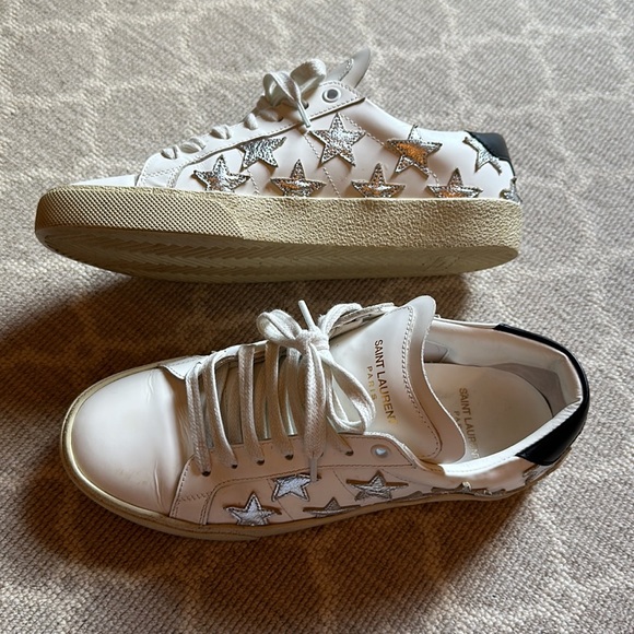 Saint Laurent Silver Star sneakers, flat heel leather up alpha / bufalino 38.5 - Picture 5 of 12